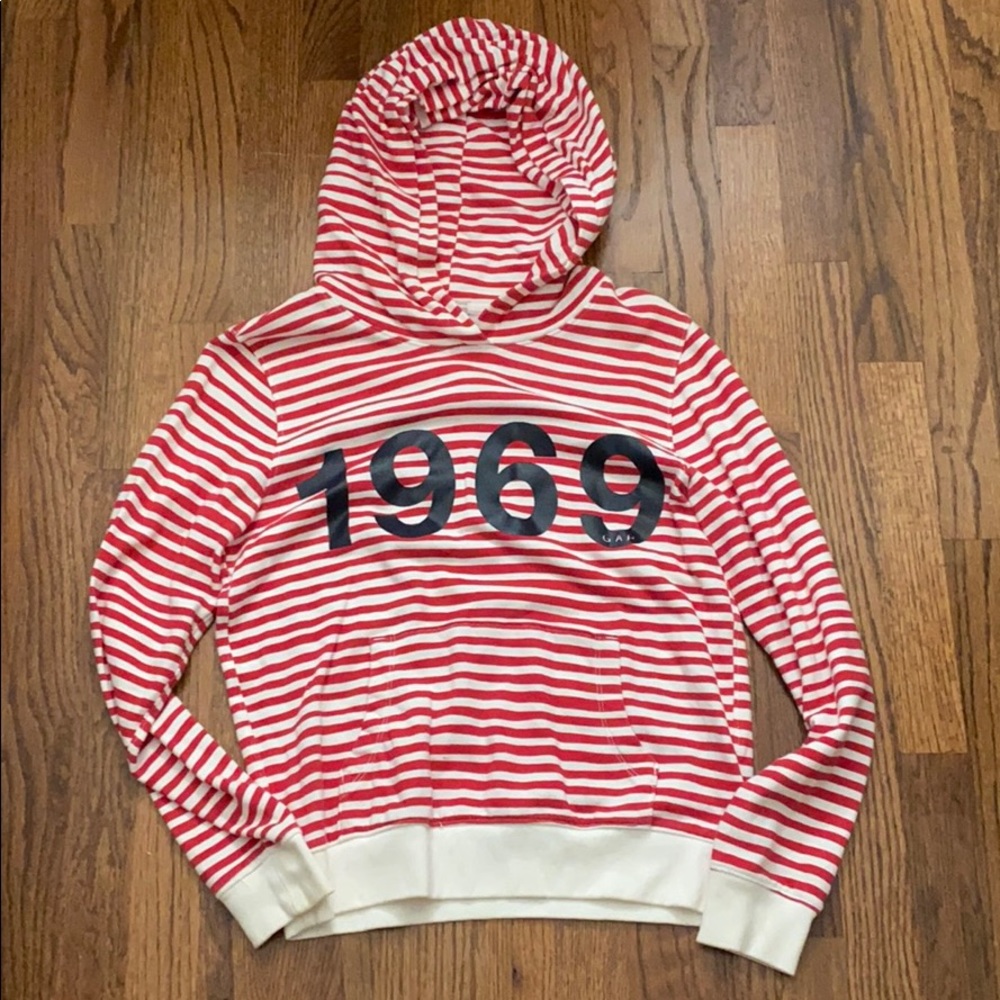 GAP like new pin striped hoodie, SZ M